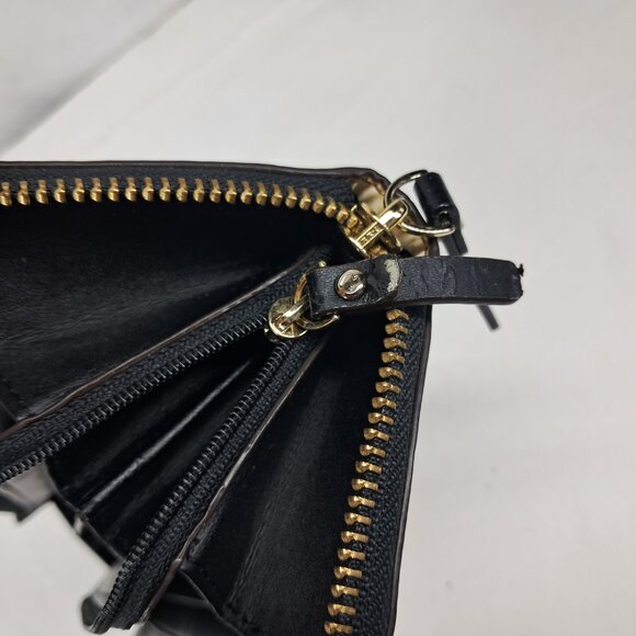 Kate Spade Chelsea Park Nisha Black Cream Bow & Stripe Wallet - Picture 7 of 12